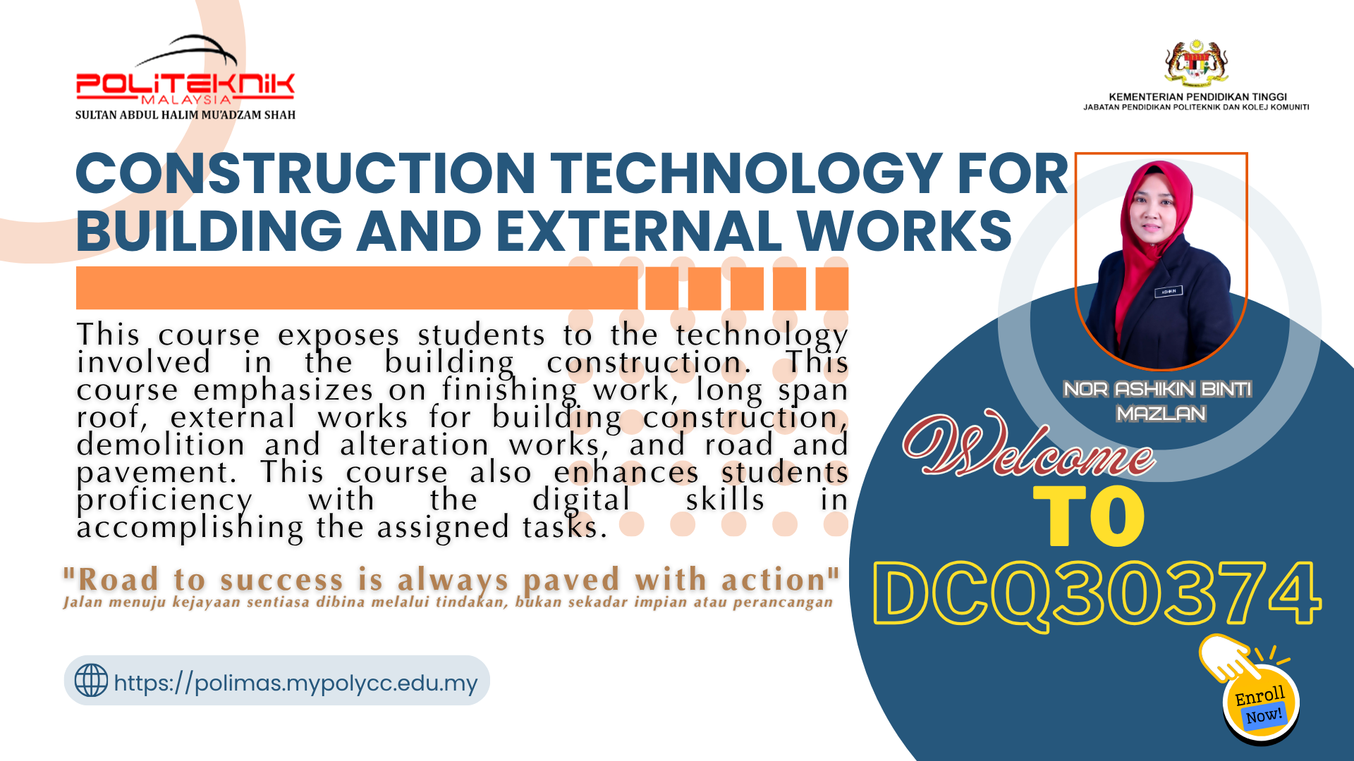 DCQ 30374 - CONSTRUCTION TECHNOLOGY FOR BUILDING AND EXTERNAL WORKS (Sesi 1 26/27)